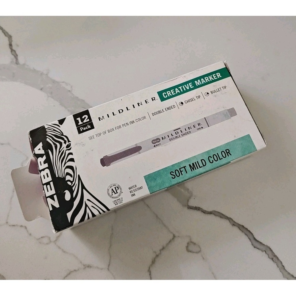 Zebra Mildliner Soft Color Double Sided Highlighter Marker WKT7 Mild Magenta 12‎